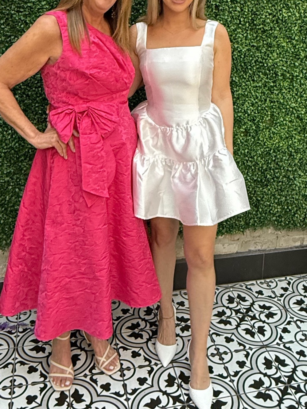 Elliatt Tiered White Satin Party Dress with Ruffle Skirt